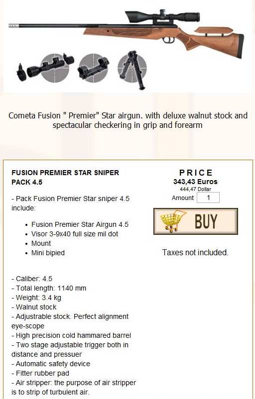 Cometa Fusion Premier Star Sniper Set